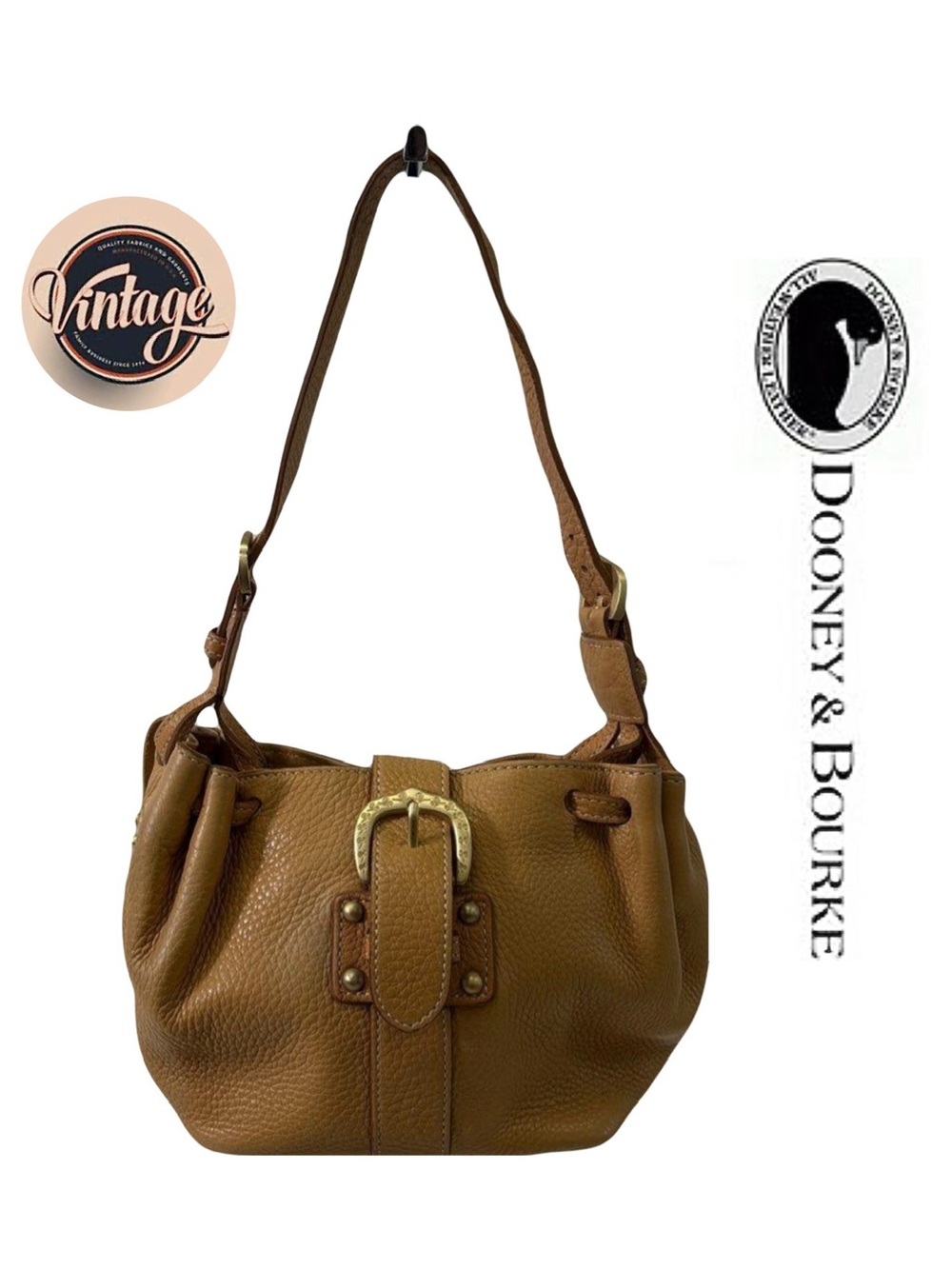 🦆RARE!! Dooney & Bourke Marchesa Medium Gathered Sac in Camel 🐫